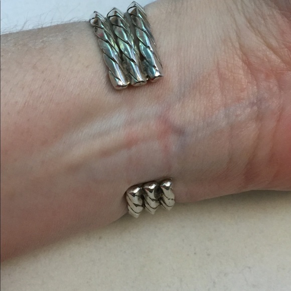 Beautiful vintage Mexico Taxco 925 sterling silver woven bracelet-34 grams! - Picture 2 of 9